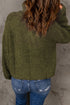 Zipped Turtleneck Drop Shoulder Knit Sweater